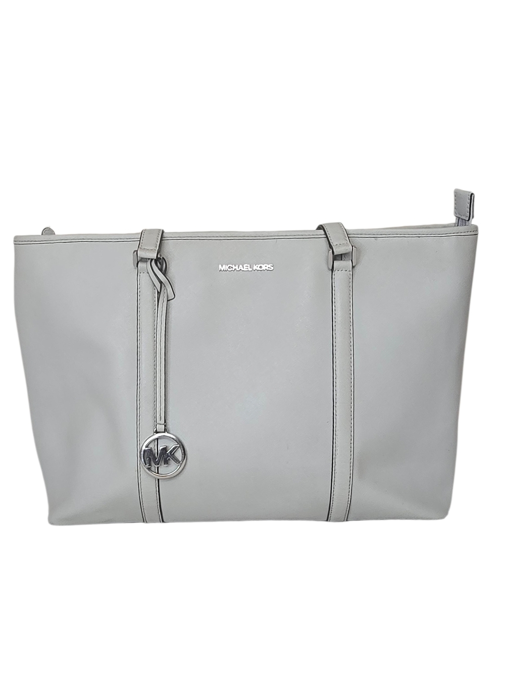 Michael Kors Jet Set Travel Large Tote Bag Gray Saffiano Leather